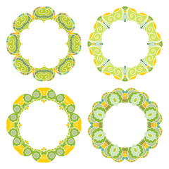 Set of decorative round frames