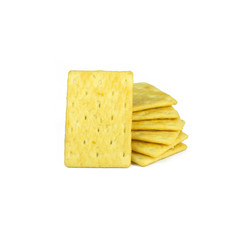 Crackers yellow isolated on white