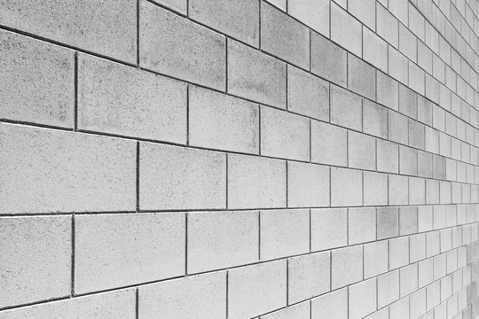 Angle of white brick wall