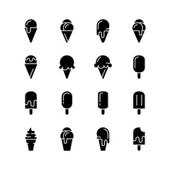 Ice cream icons, vector set. - 109666863