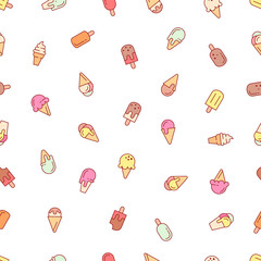 Ice cream seamless pattern.