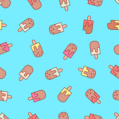 Ice cream seamless pattern.