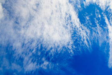 Blue sky background.