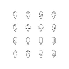 Ice cream icons, vector set.