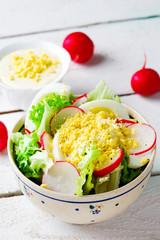  vegetable and sour cream sauce salad.