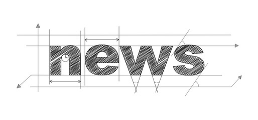 "NEWS" Vector Technical Lettering Icon