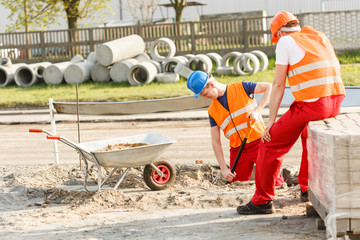 Construction workers during work