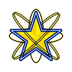Obraz premium Star with Ring Logo Vector Illustraion