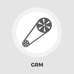 Timing belt flat icon.