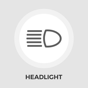 Headlight vector flat icon