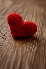 Fototapeta premium red heart on wooden background