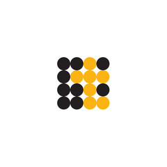 Letter T in the form of abstraction yellow vector sign into flat style, modern minimalism