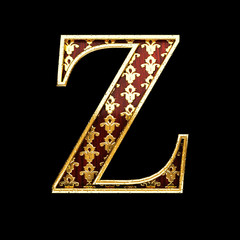 z golden letter 3d illustration