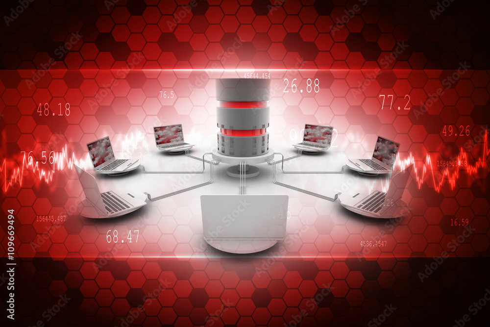 Poster 3d rendering technology computer network