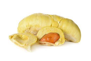 Durian, King of fruits on white background