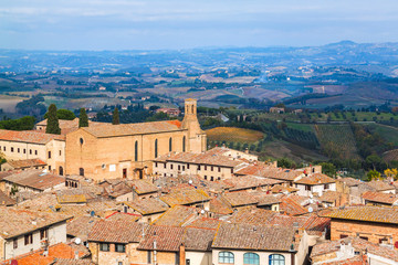 Fototapeta na wymiar Panoramic view from San Gimignano, Tuscany, Italy