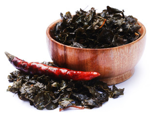 Fried moringa leaves