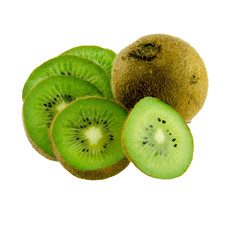 Fototapeta premium kiwi slice isolated on white background
