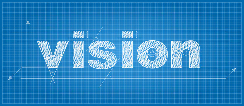 VISION vector technical lettering icon