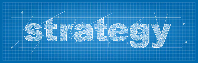 STRATEGY written in vector technical lettering font