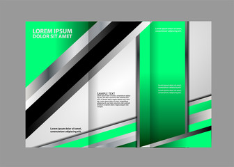 Tri fold pizza store brochure template design vector illustration

