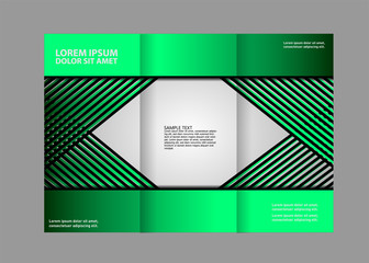Brochure mock up design template for business, education, advertisement. Trifold booklet editable printable vector illustration. 
