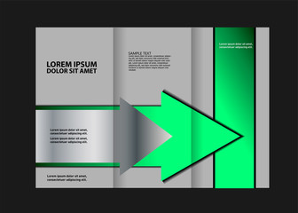 Professional business three fold flyer template, corporate brochure 
