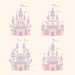 Fototapeta premium sweet castles in pastle color