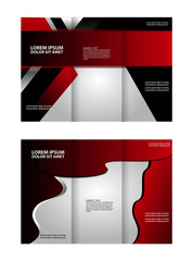 Fototapeta premium Professional business three fold flyer template, corporate brochure or cover design, can be use for publishing, print and presentation. 