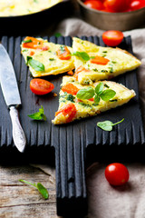 fritatta with pumpkin and bacon.