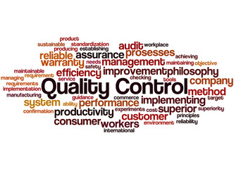 Quality Control, word cloud concept