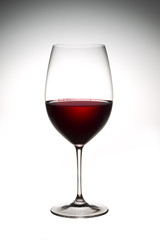 full view of red wine in a glass