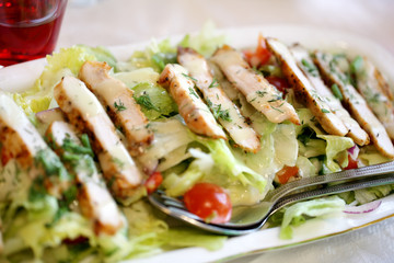 Greek Gyros with tzatziki and salad