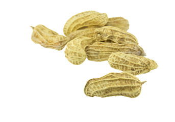Peanut isolated on white background close up