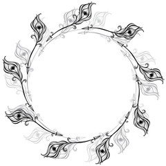 Vector background with round frame of arrows and place for text.