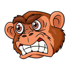 Angry monkey head