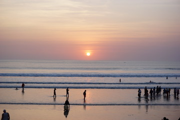 Sunset at Kuta beach, Bali, Indonesia