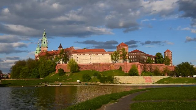 Royal Castle in spring, Krakow 