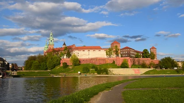 Royal Castle in spring, Krakow 