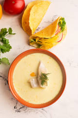 Brazilian mokeka soup with cod fillet