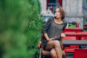 girl with E-cigarette