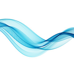 Abstract blue color wave design element. 
