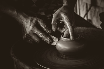 earthen jar in the garden