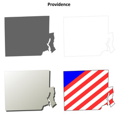 Providence County, Rhode Island outline map set