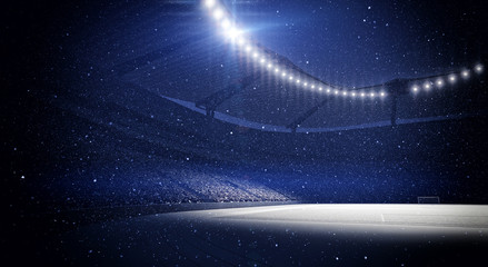 Naklejka premium Stadium, snowfall