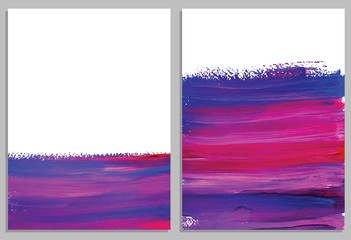 Art background business cards. Stroke of the paint brush.
