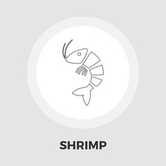 Shrimp icon flat