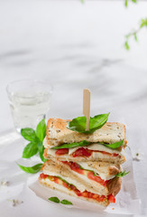 Healthy homemade caprese sandwich