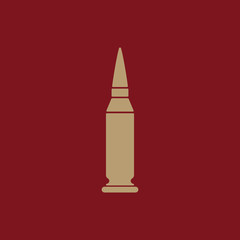The bullet icon. Weapon symbol. Flat