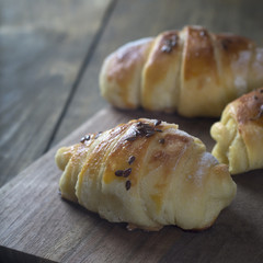 Mini croissants filled with cheese